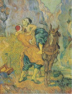 Der barmherzige Samariter. Gemälde von Vincent van Gogh, 1890
